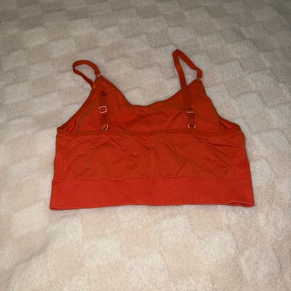 Orange Ribbed Crop Top - Picture 2 of 2